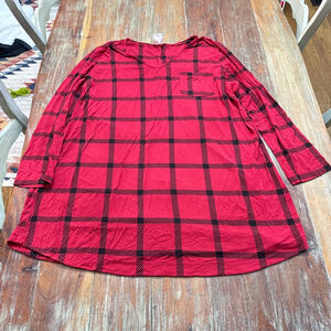 Soma Red Black Buffalo Plaid Nightgown Pajamas XL